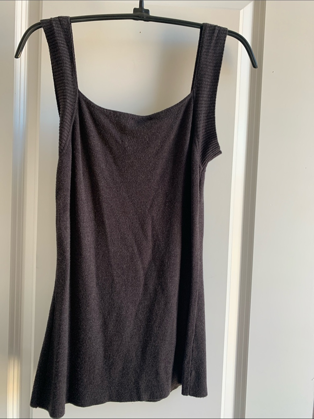 Dark Grey Ribbed-Strap Knit Tank - Picture 2 of 9